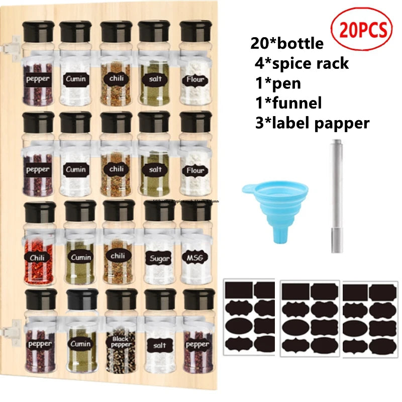 10/20 Pcs Spice Jars Salt and Pepper Shaker Plastic Seasoning Shaker Bottles Spice Organizer Kitchen Spice Rack Spice Jar Set