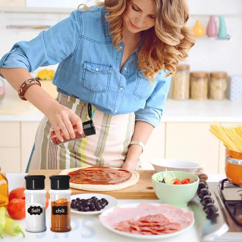 10/20 Pcs Spice Jars Salt and Pepper Shaker Plastic Seasoning Shaker Bottles Spice Organizer Kitchen Spice Rack Spice Jar Set