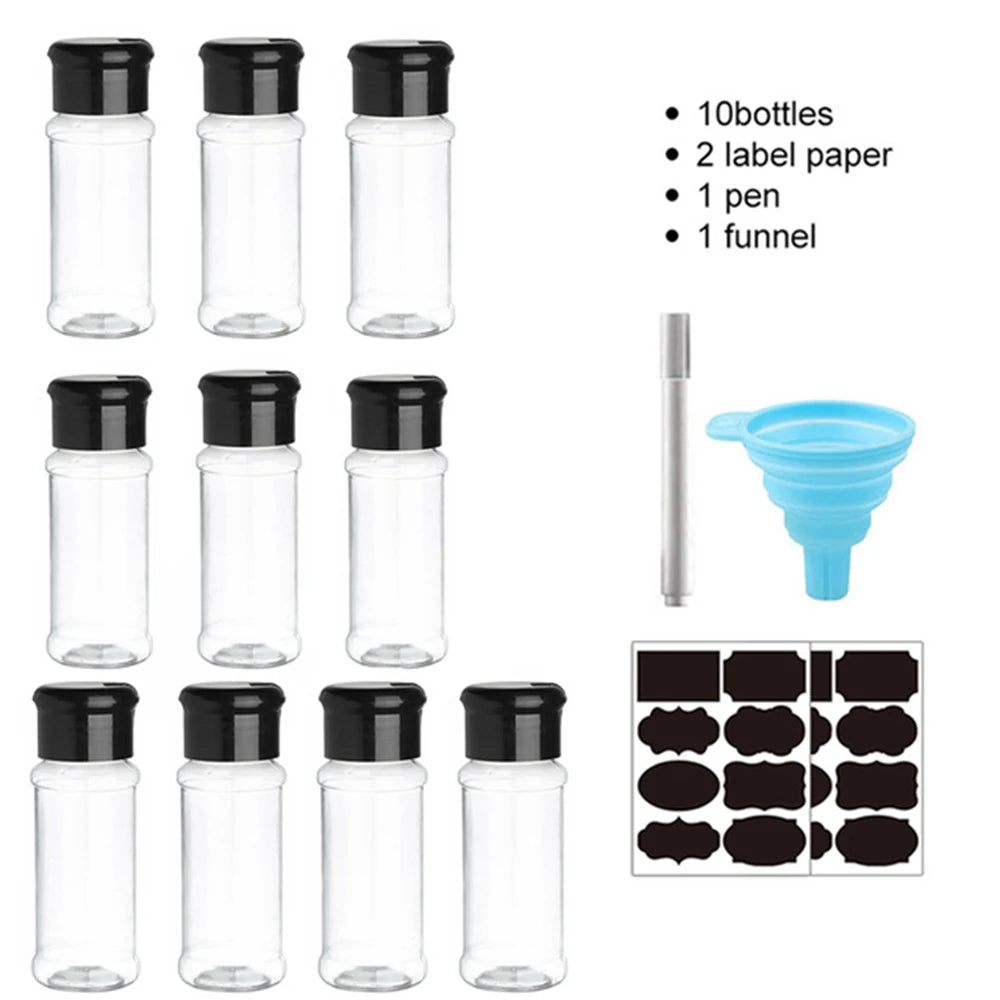 10/20 Pcs Spice Jars Salt and Pepper Shaker Plastic Seasoning Shaker Bottles Spice Organizer Kitchen Spice Rack Spice Jar Set