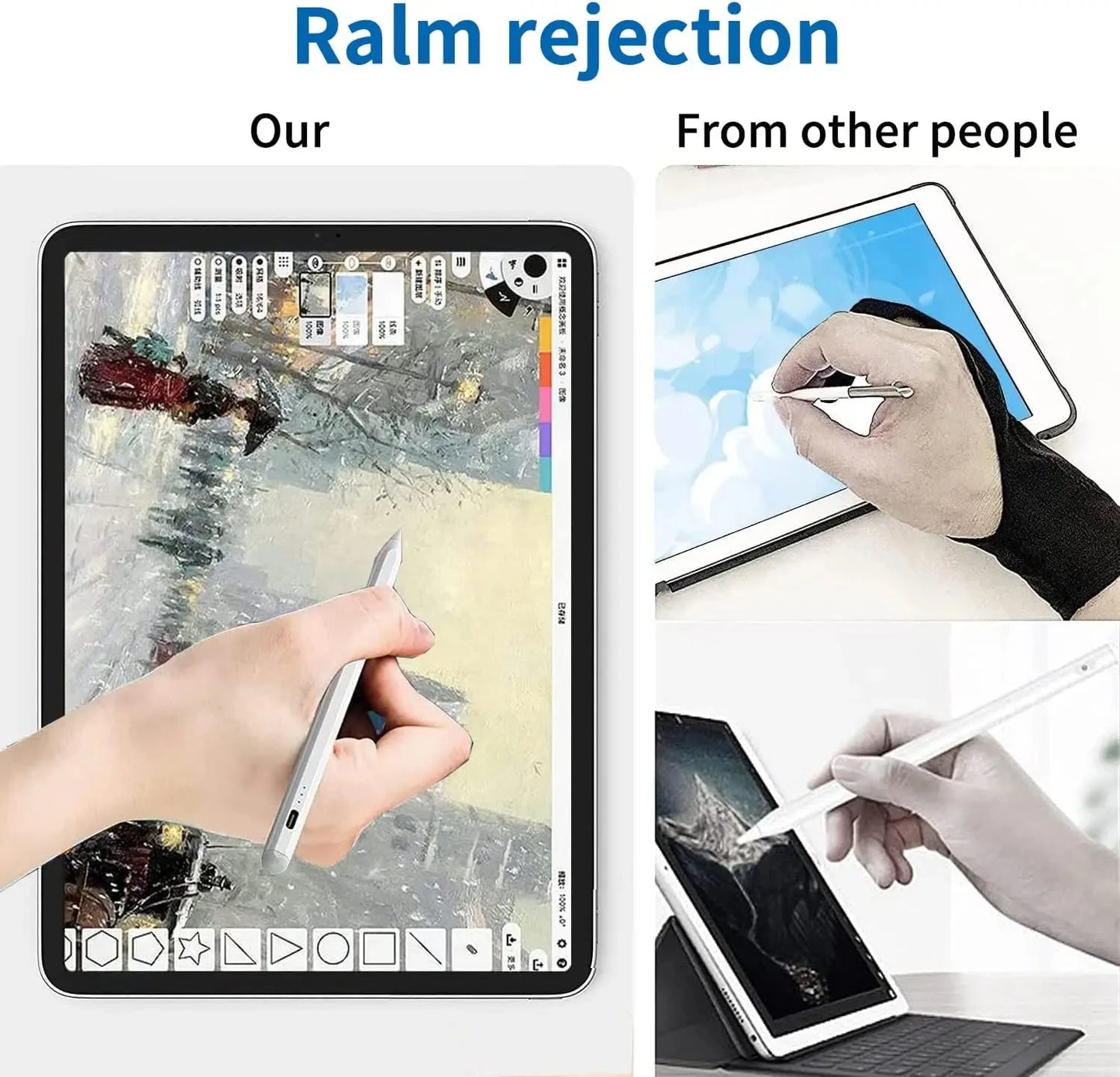 XIAOMI Universal Stylus Pen 1.5mm Fine Tip No Lag Palm Rejection Rechargeable For iPad Tablet Android  Best For Drawing Notes