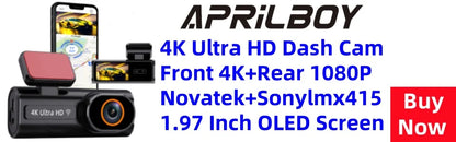 Aprilboy K6 WIFI Dash Cam 4K Mini CAR DVR Front and Rear Dual Lens With 1080P Black Box Room Night Vision Camera Parking Monitor