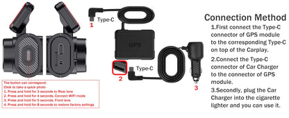 Aprilboy K6 WIFI Dash Cam 4K Mini CAR DVR Front and Rear Dual Lens With 1080P Black Box Room Night Vision Camera Parking Monitor