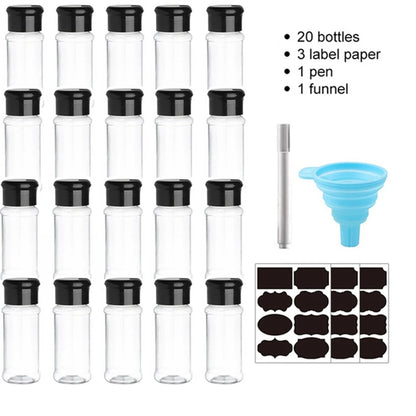 10/20 Pcs Spice Jars Salt and Pepper Shaker Plastic Seasoning Shaker Bottles Spice Organizer Kitchen Spice Rack Spice Jar Set