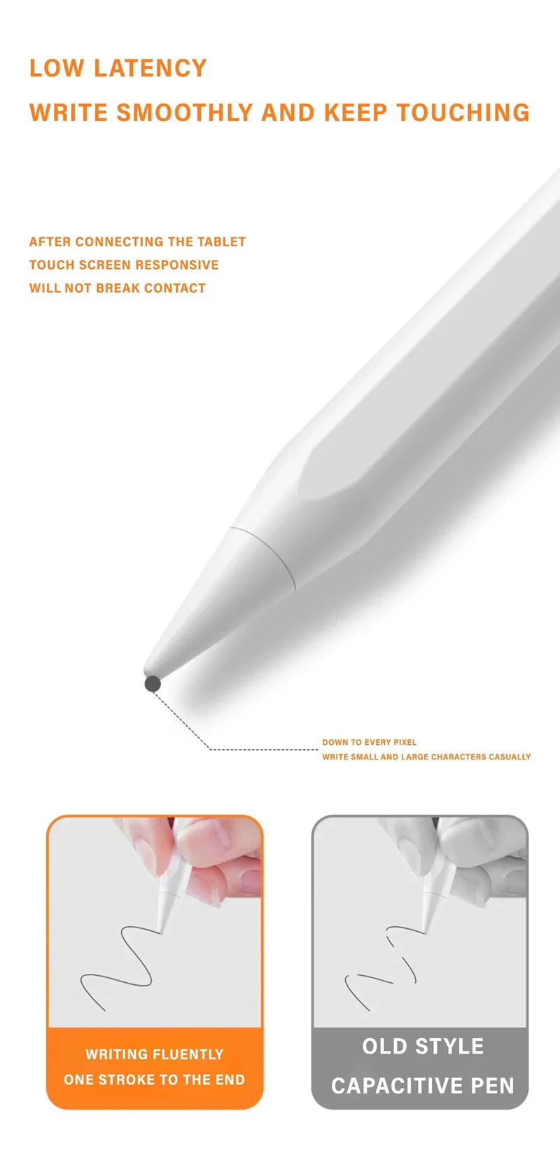 XIAOMI Universal Stylus Pen 1.5mm Fine Tip No Lag Palm Rejection Rechargeable For iPad Tablet Android  Best For Drawing Notes