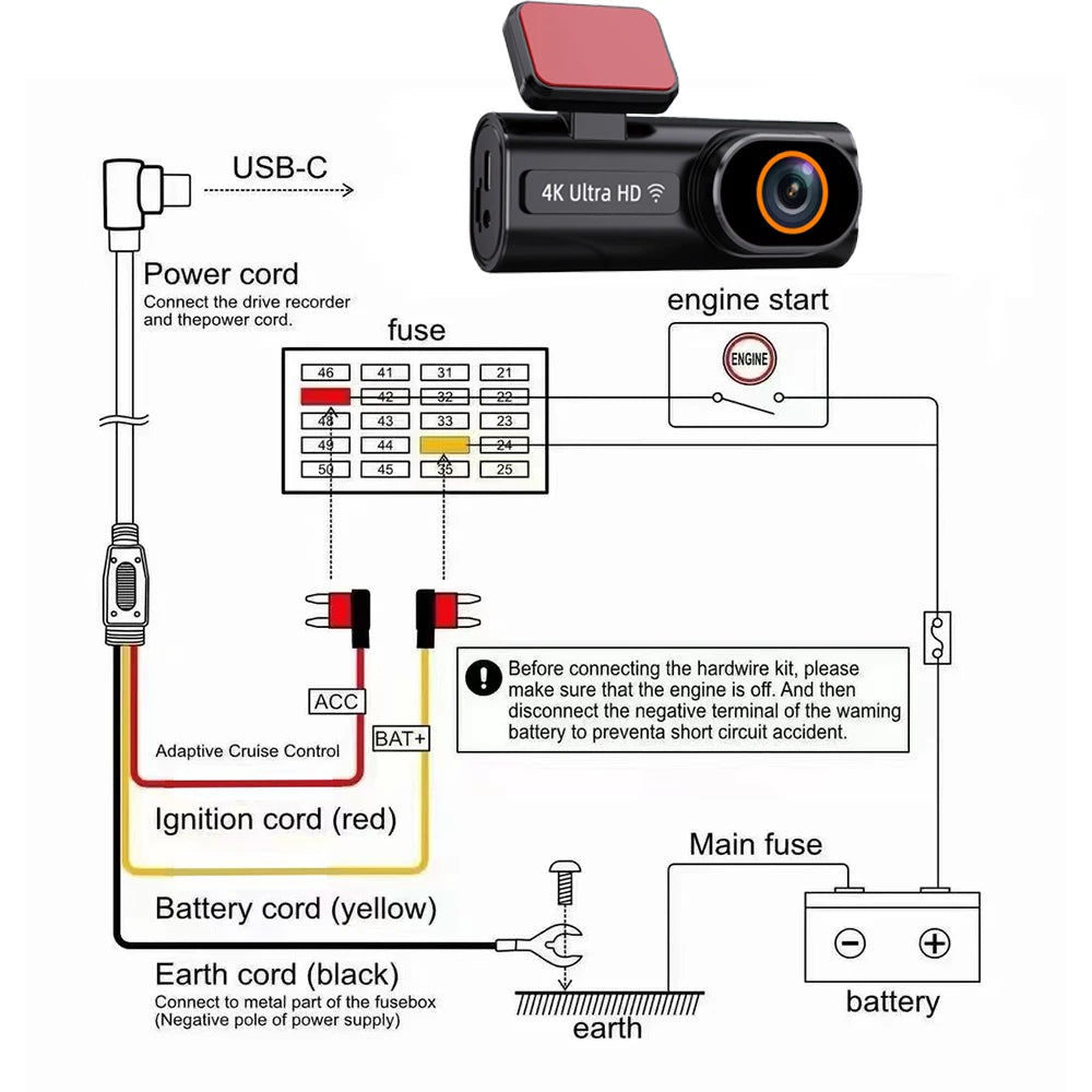 Aprilboy K6 WIFI Dash Cam 4K Mini CAR DVR Front and Rear Dual Lens With 1080P Black Box Room Night Vision Camera Parking Monitor