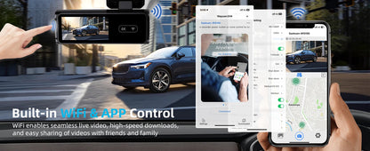 Aprilboy K6 WIFI Dash Cam 4K Mini CAR DVR Front and Rear Dual Lens With 1080P Black Box Room Night Vision Camera Parking Monitor